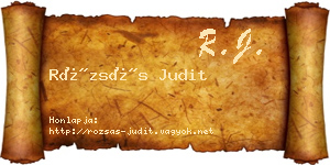 Rózsás Judit névjegykártya