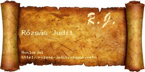 Rózsás Judit névjegykártya